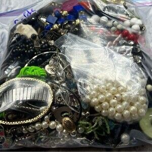 5 pounds of craft jewelry bundle vintage to current for repurpose